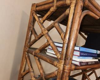 rattan wall shelving (1 piece), measures 44" wide x 18" deep x 77 1/2" tall.  $40.00