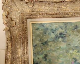 Original oil on canvas painting by Andre Gisson.  Purchased at gallery in Washington DC in 1970.  Smoke-free home.  Actual canvas measures 30" x 24".  FRAME measures 38 1/4" x 32 1/4".  $2,300.00