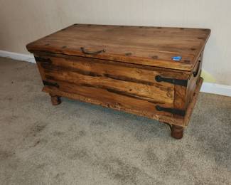 antique trunk, measures 38" wide x 19" deep x 18" tall: $75.00