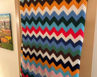 Hand Made Chevron Print Blanket