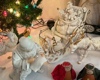 Porcelain Santa and Reindeer