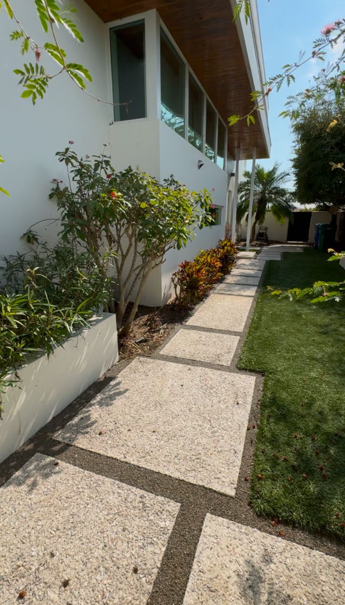 Outdoor landscaping and pavers