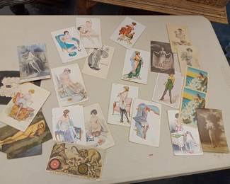 vintage ephemera collection post cards, nudes, magazines, matchbooks, bla-- Amer--ana, and more 
