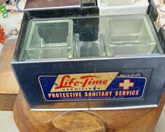 vintage sanitary service box with inserts original 