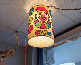 BOBO the clown hanging vintage light 