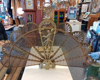antique fireplace fan 