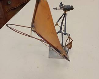 signed copper sail boat 