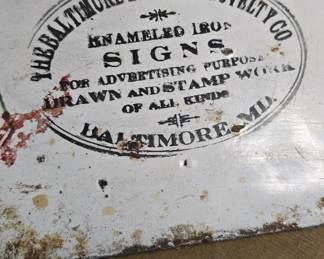 Baltimore enamel 1912  Virginia license plate 