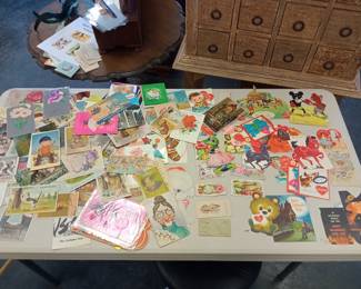 vintage ephemera collection post cards, nudes, magazines, matchbooks, bla-- Amer--ana, and more 
