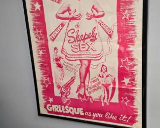 large vintage litho framed Shapely sex girlesque