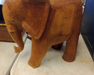 semi large hand carved elephant table HEAVY