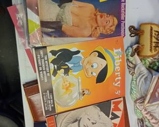 vintage ephemera collection post cards, nudes, magazines, matchbooks, bla-- Amer--ana, and more 