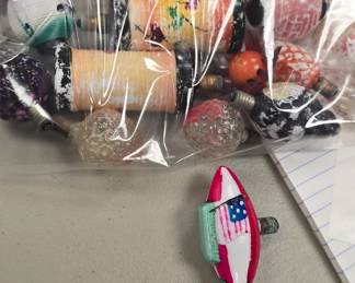 bag of vintage christmas lights 
