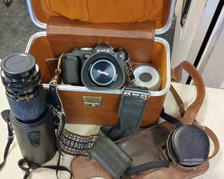 vintage cameras and  lenses