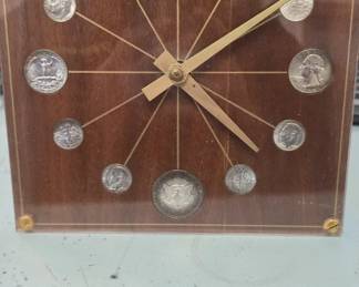 Awesome vintage last United States silver coin clock 