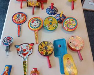 vintage noise maker tin toys 