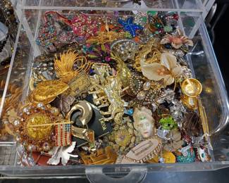 Tons of costume jewelry, rings, bracelets, earrings, and more 