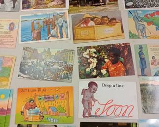 vintage ephemera collection post cards, nudes, magazines, matchbooks, bla-- Amer--ana, and more 