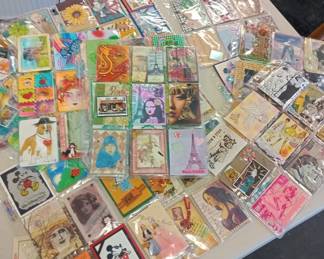 vintage ephemera collection post cards, nudes, magazines, matchbooks, bla-- Amer--ana, and more 