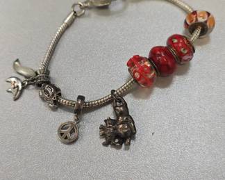 sterling charms on bracelet 