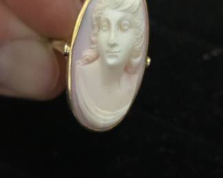 14k gold cameo ring 