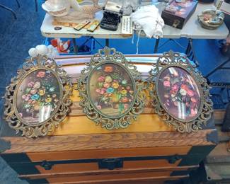 vintage bubble glass metal frames 