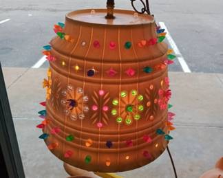 mid century flower pot hanging lights  3 small one large
