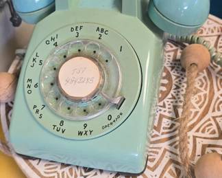 vintage baby blue telephone 