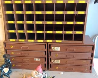 large nut and bolt bins and stackable cases 