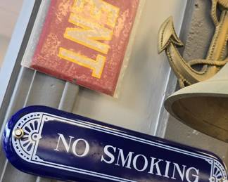 no smoking signs and other enamel 