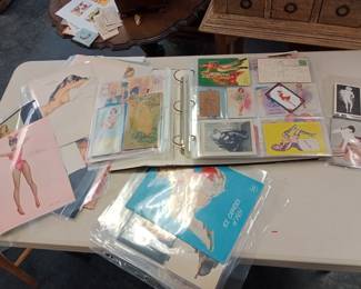 vintage ephemera collection post cards, nudes, magazines, matchbooks, bla-- Amer--ana, and more 