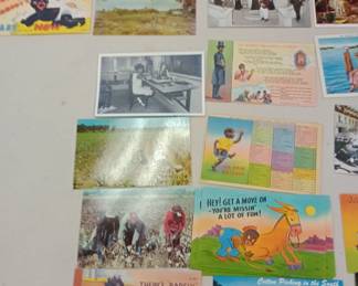 vintage ephemera collection post cards, nudes, magazines, matchbooks, bla-- Amer--ana, and more 