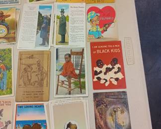 vintage ephemera collection post cards, nudes, magazines, matchbooks, bla-- Amer--ana, and more 