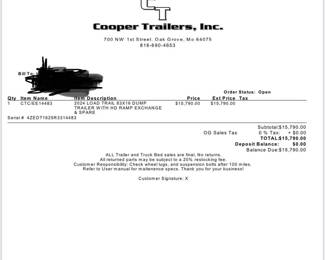2024 Load Trail dl low pro 16 dump trailer