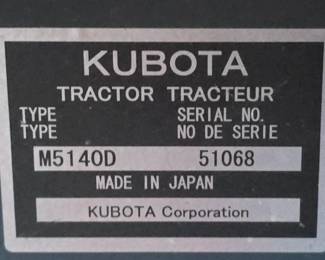 Kubota m5140 4-wheel drive 871 hours