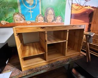 Pine shelving unit