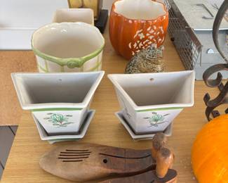 Assorted hand painted flower pots 