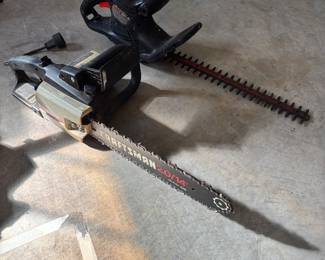 Electric chain saw and hedge trimmers 