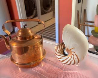 Solid copper tea pot