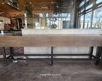 10ft Industrial Restaurant Wood Top Table