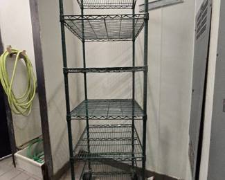 6 Tier Green Apoxy Rack On Casters