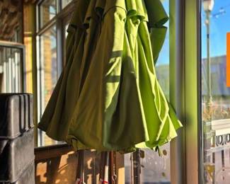 (2) Green Grosfillex Out Door Umbrellas