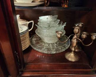 Cut glass and lovely candle holder