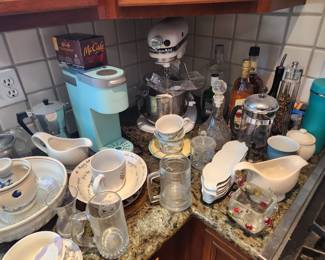 We have all types of coffee makers, and cups and saucers too