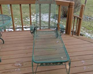 Wrought iron chaise lounge, just add cushion and sun, and make it a great afternoon