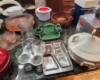 Vintage, and Mid Century Modern cooking pieces, and casseroles