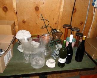 Bottles of wine and spools