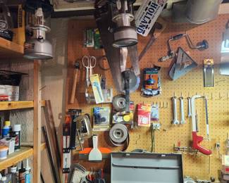 Lanterns, tools and license plates