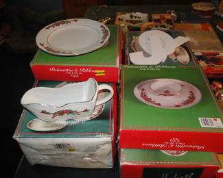 Christmas plates, and accessories