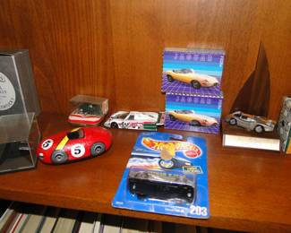 Small model cars, and a painted rock too